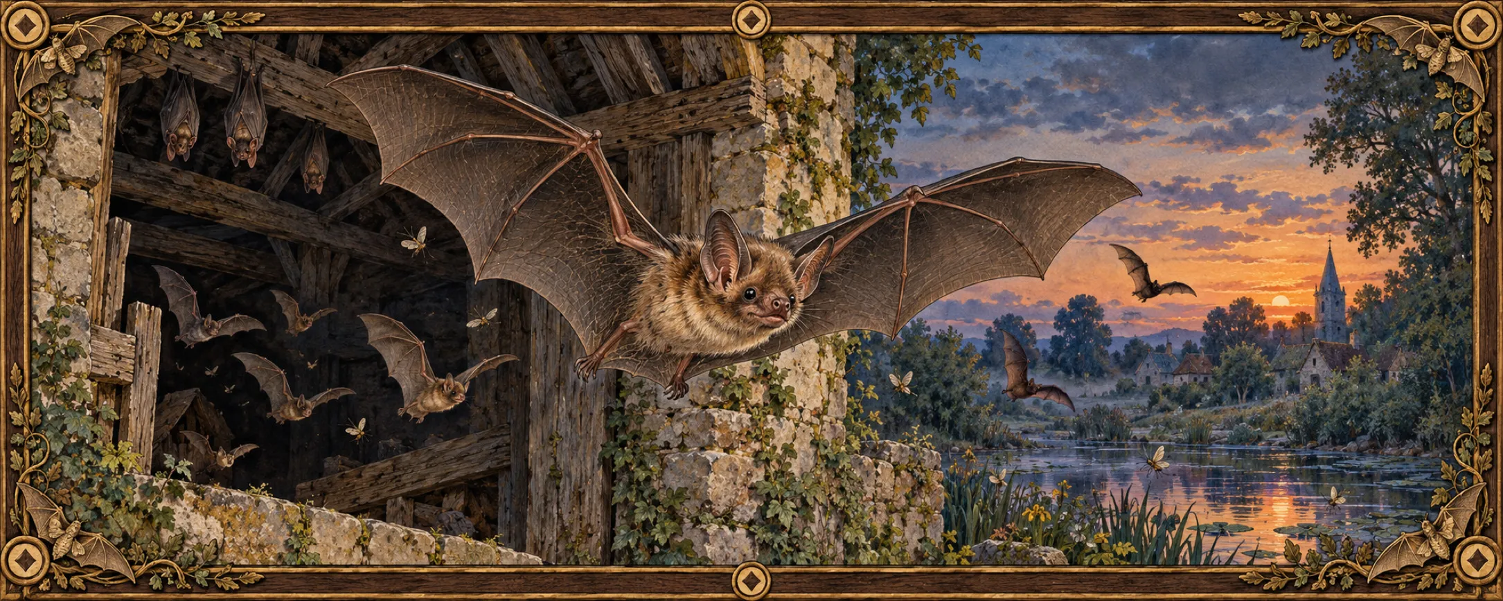 Bats, a bestiary plate
