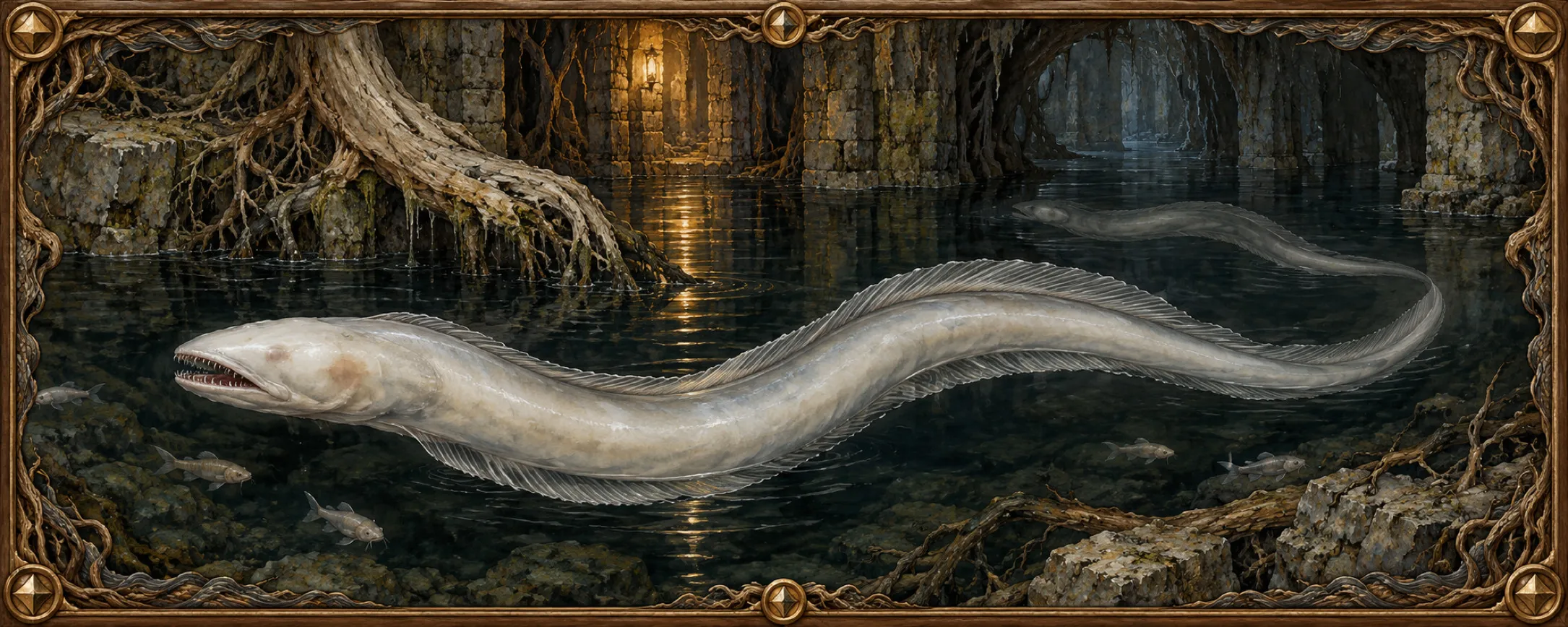 Black-Water Eels, a bestiary plate