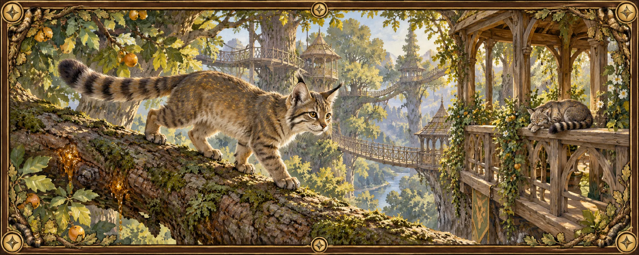 Bough-Cats, a bestiary plate