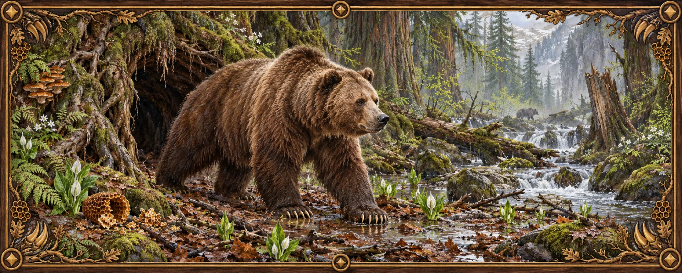 Brown Bears, a bestiary plate