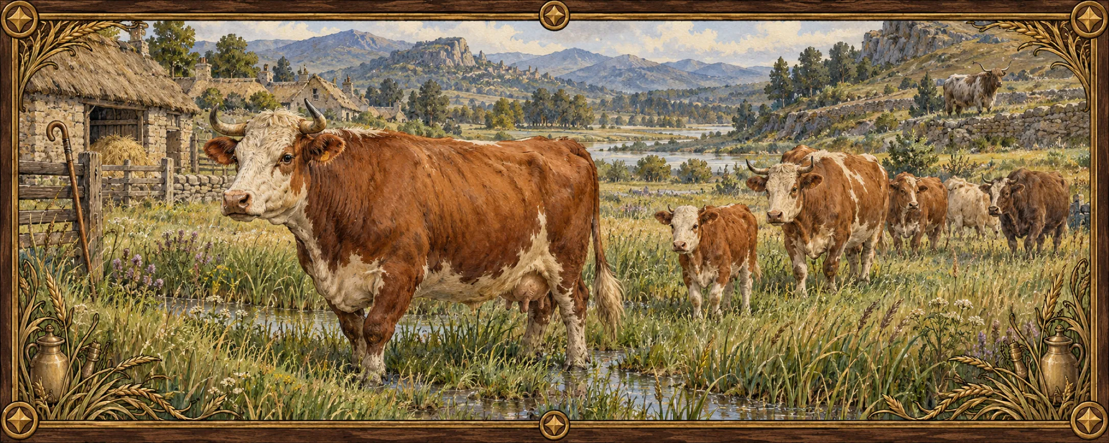 Cattle, a bestiary plate