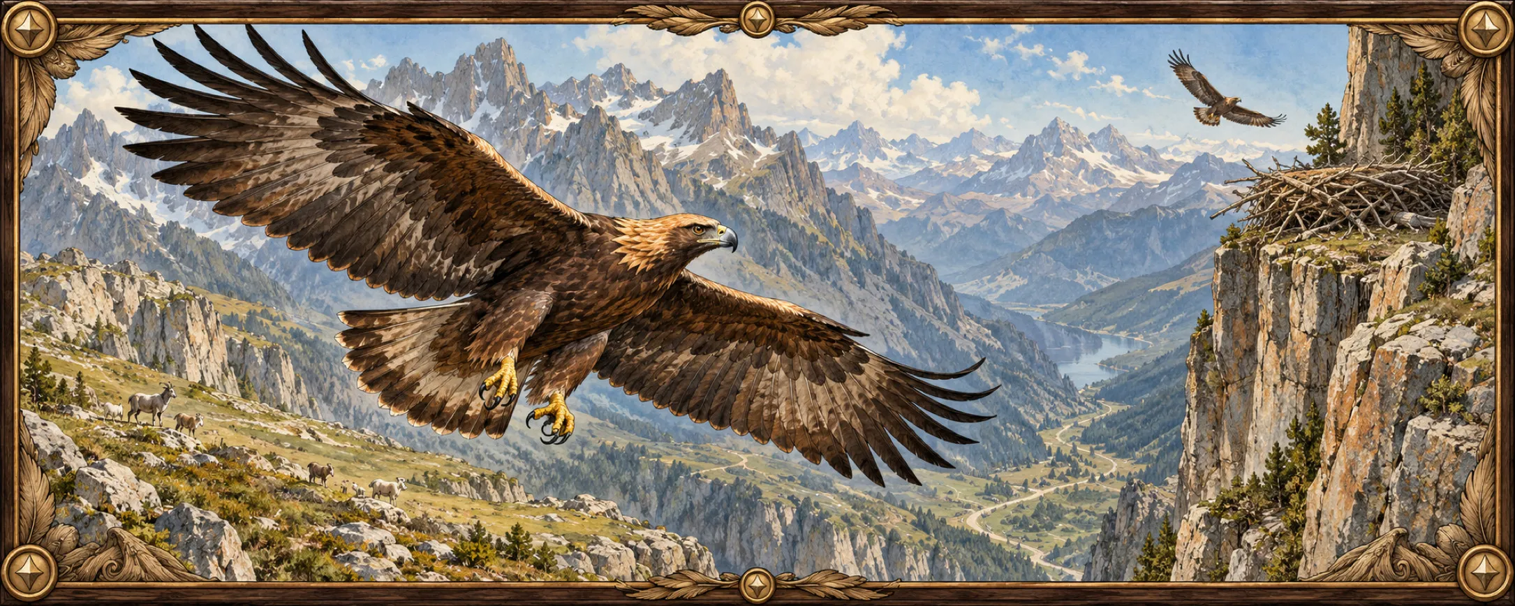 Crag Eagles, a bestiary plate