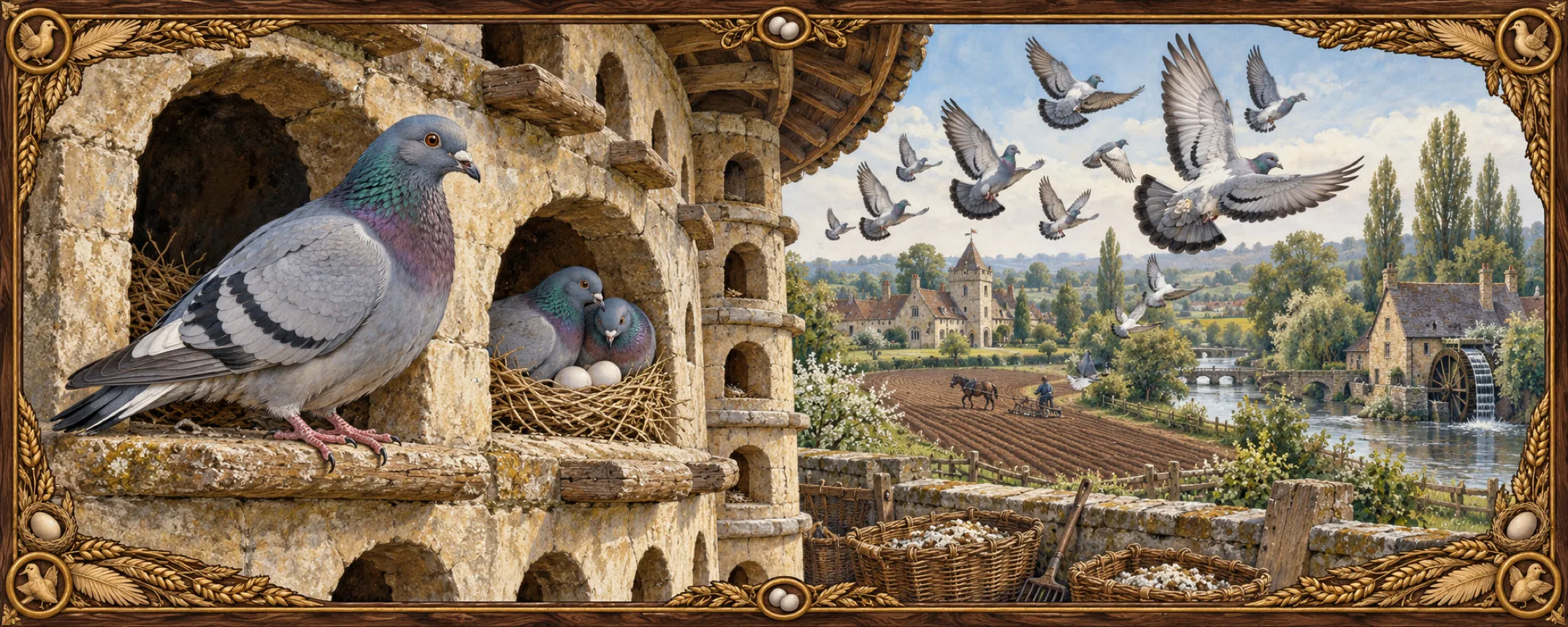 Doves, a bestiary plate