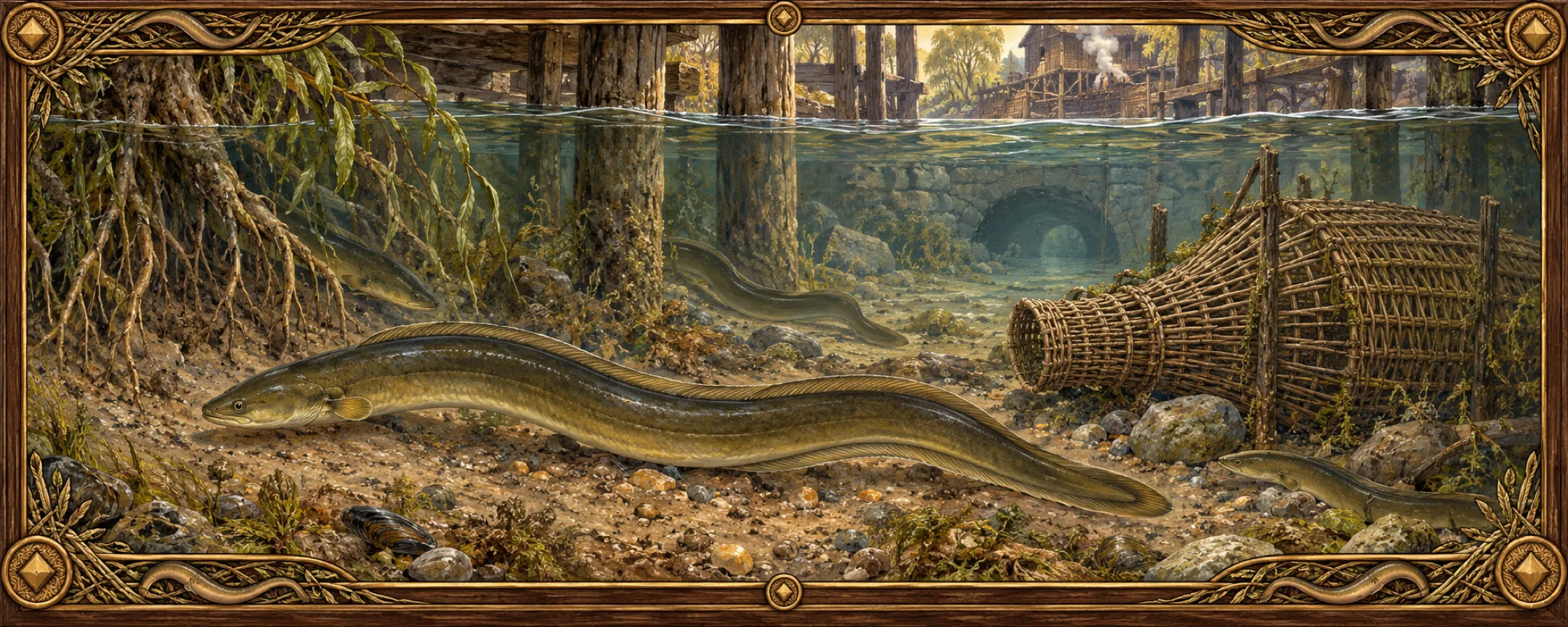 Eels, a bestiary plate