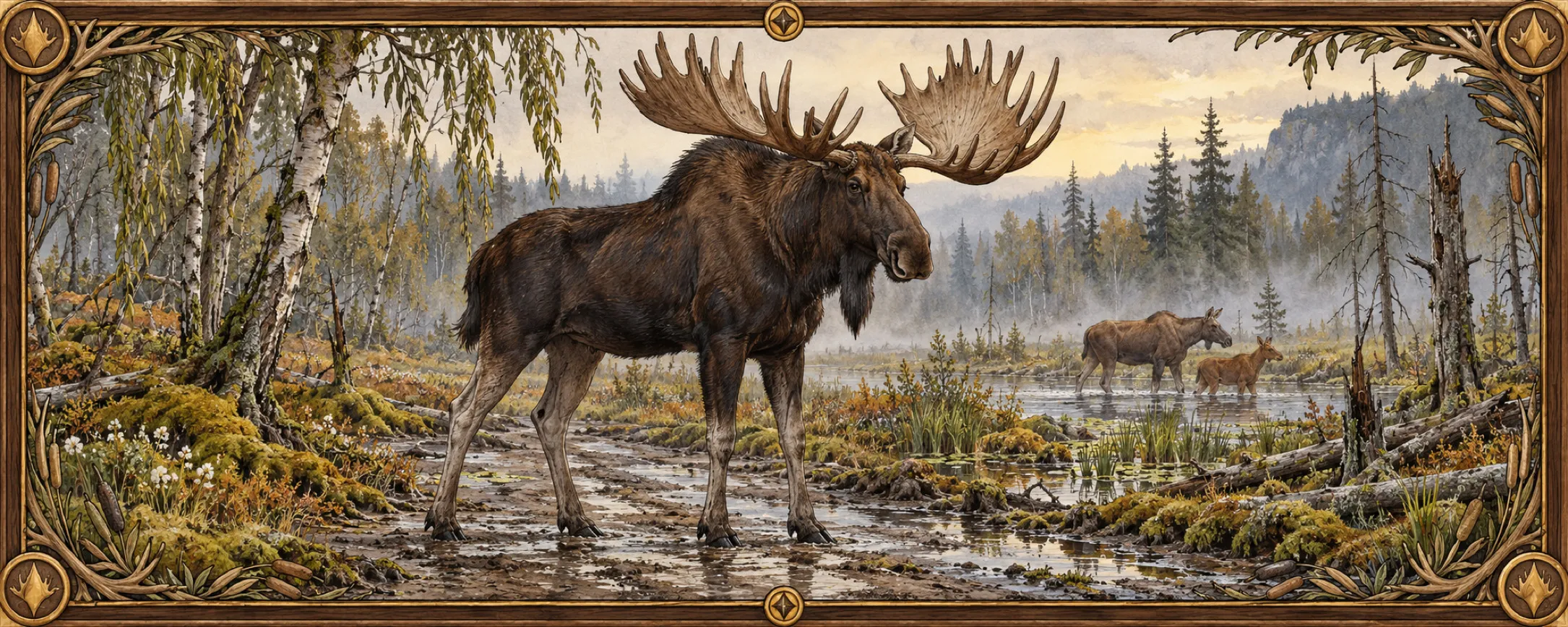 Elk, a bestiary plate