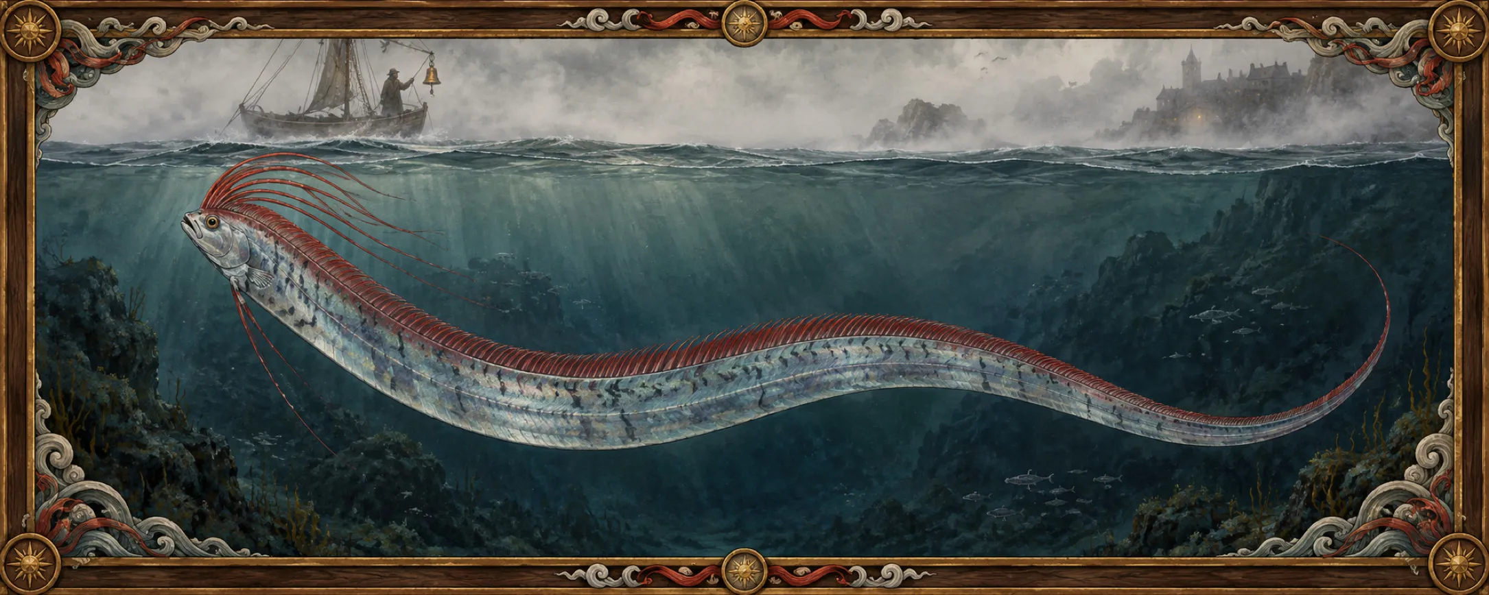 Fog Serpents, a bestiary plate