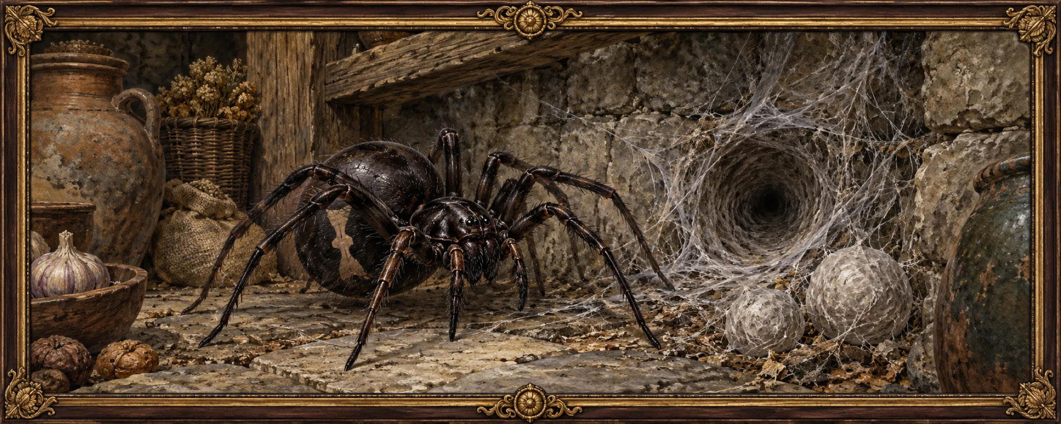 Glove Spiders, a bestiary plate