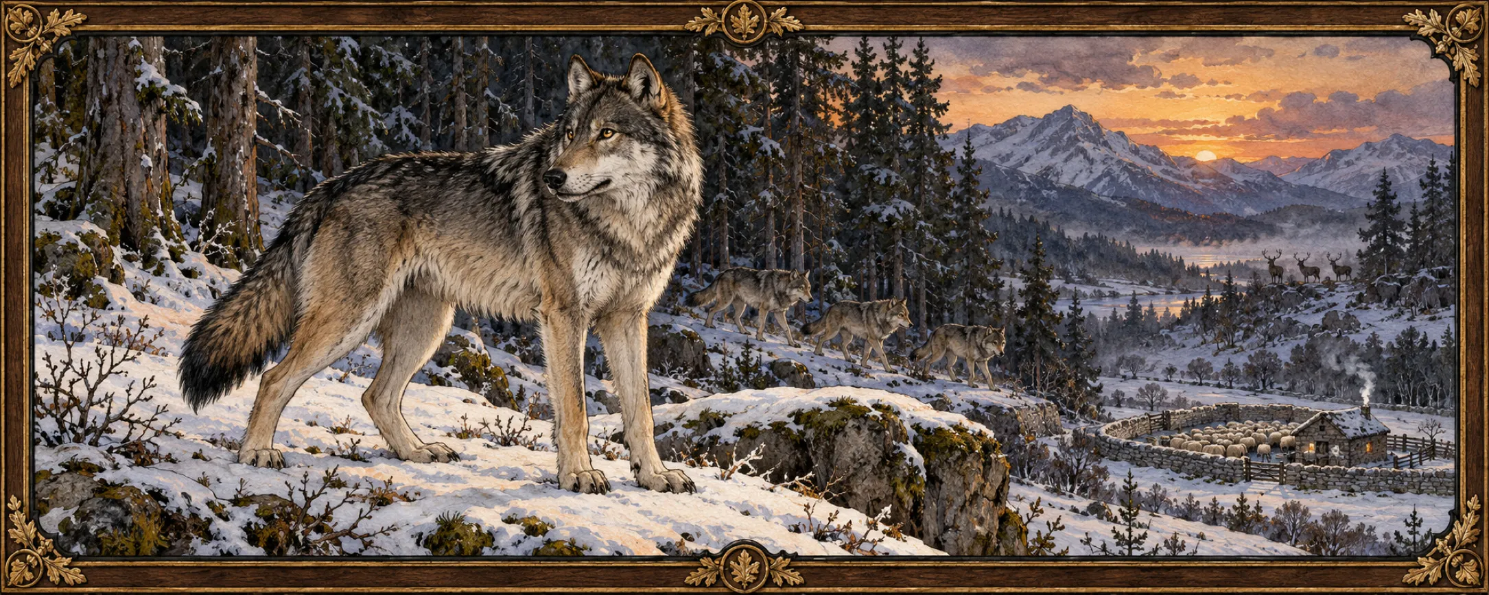 Grey Wolves, a bestiary plate