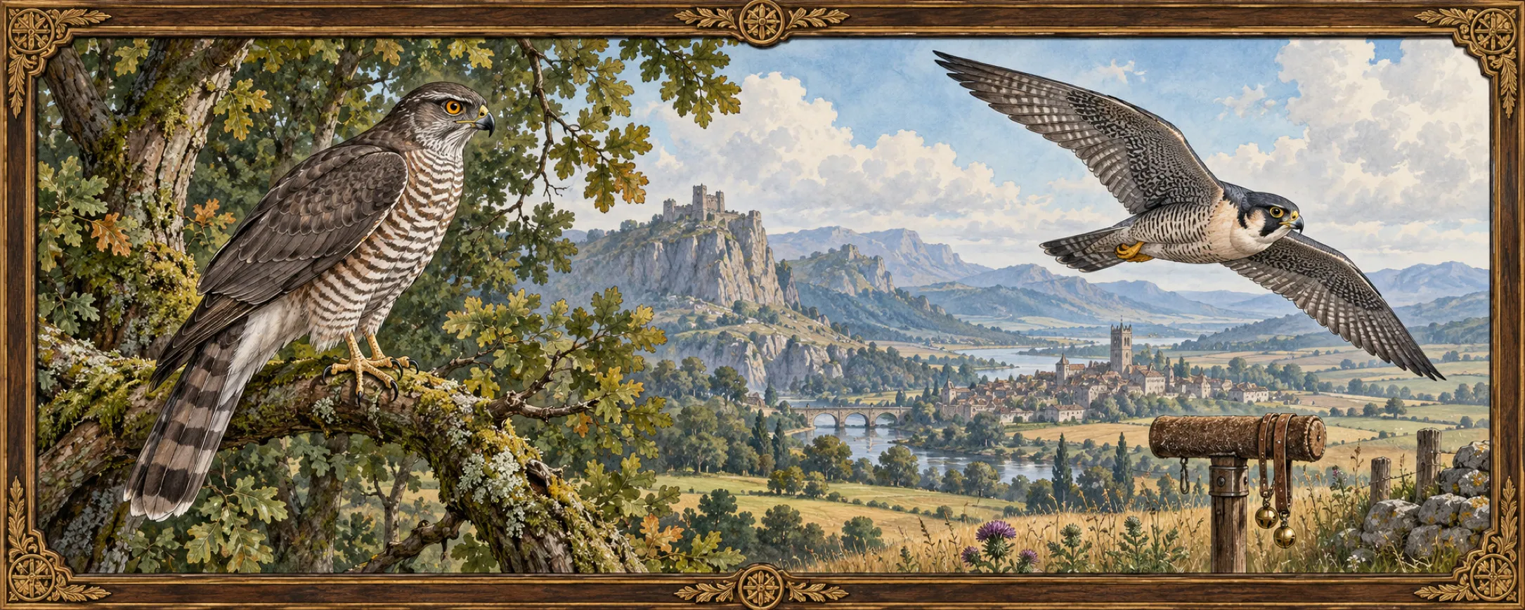 Hawks and Falcons, a bestiary plate