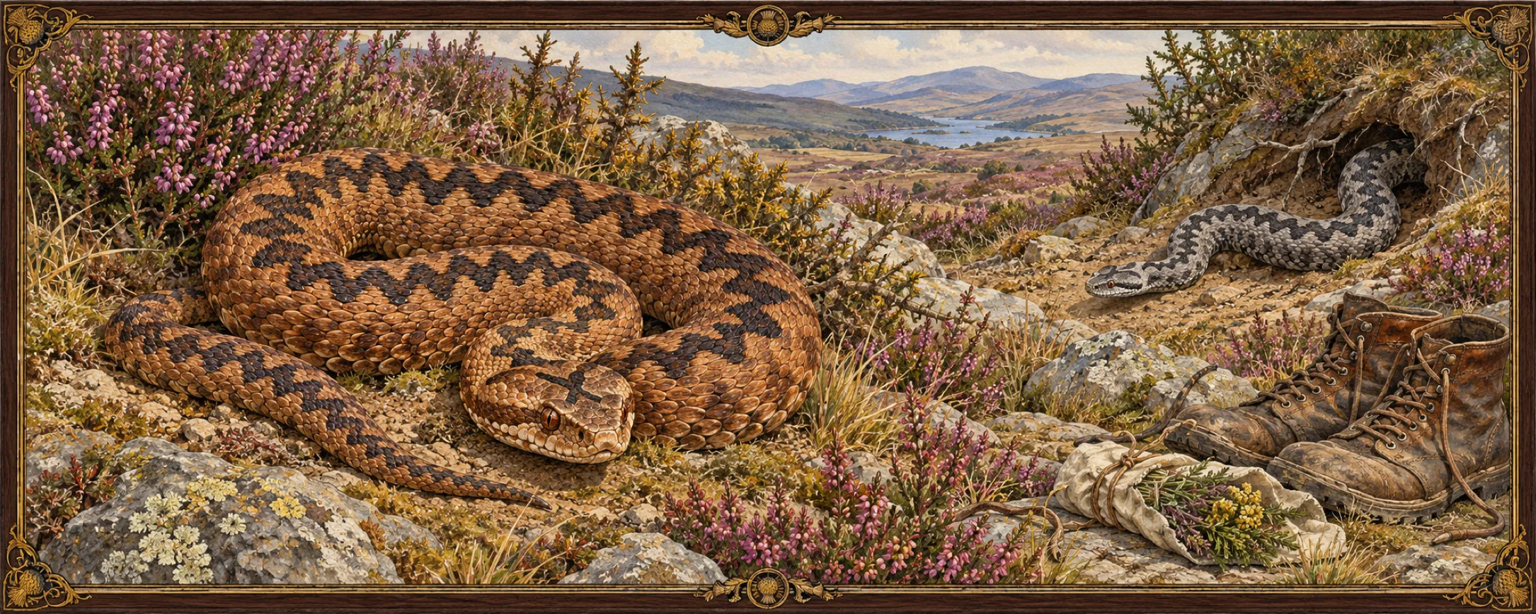 Heath Adders, a bestiary plate
