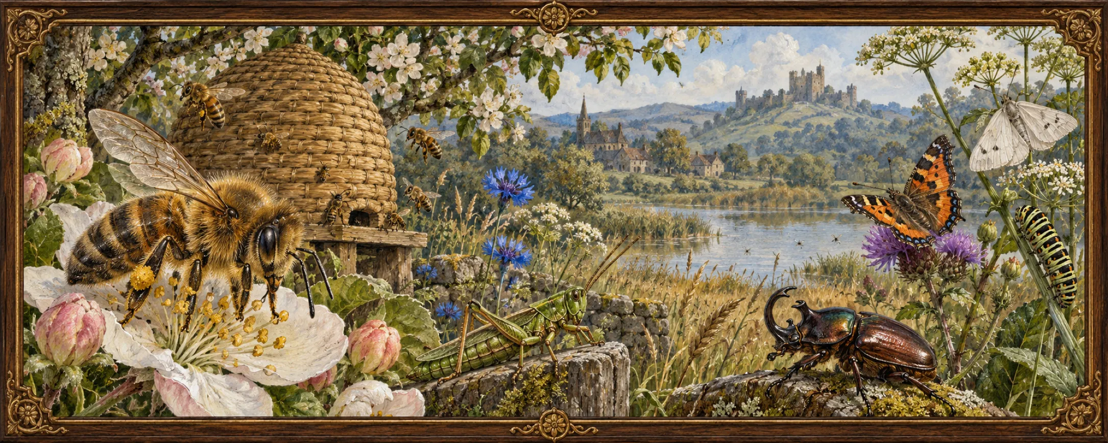 Insects and Bees, a bestiary plate