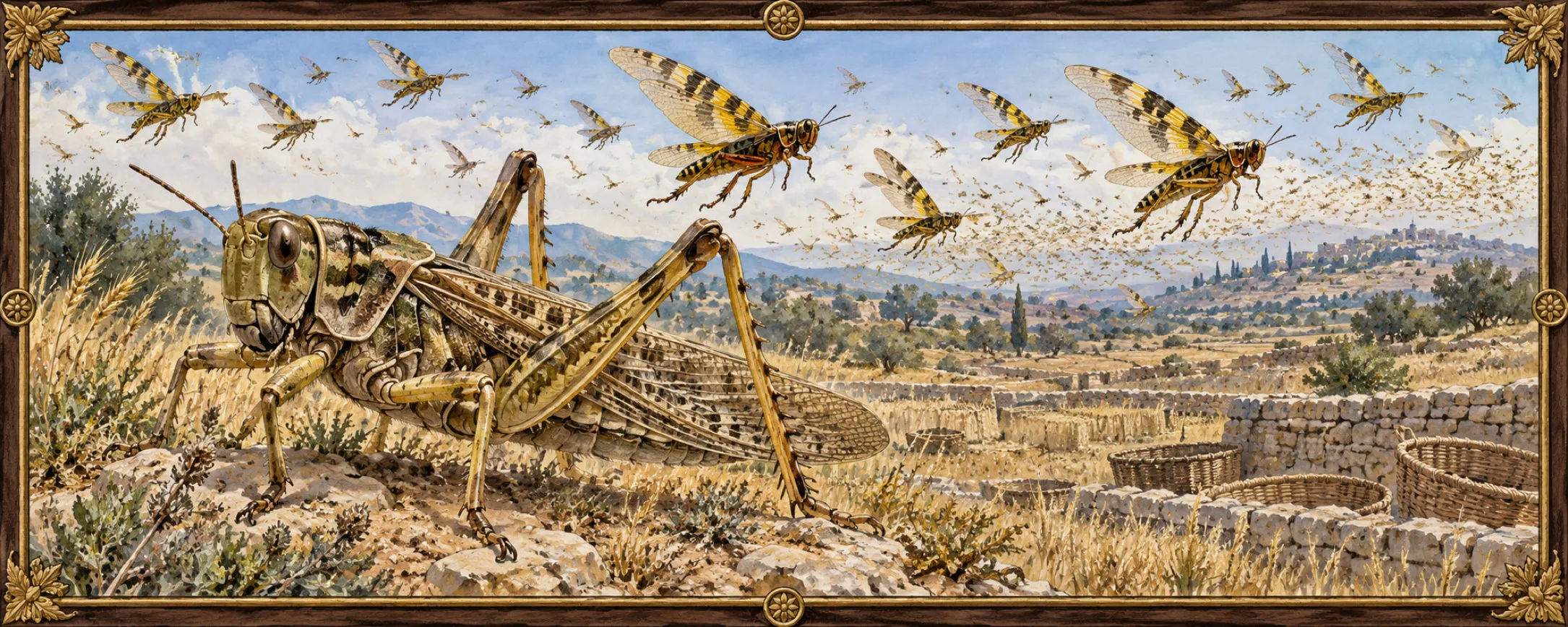 Locusts, a bestiary plate