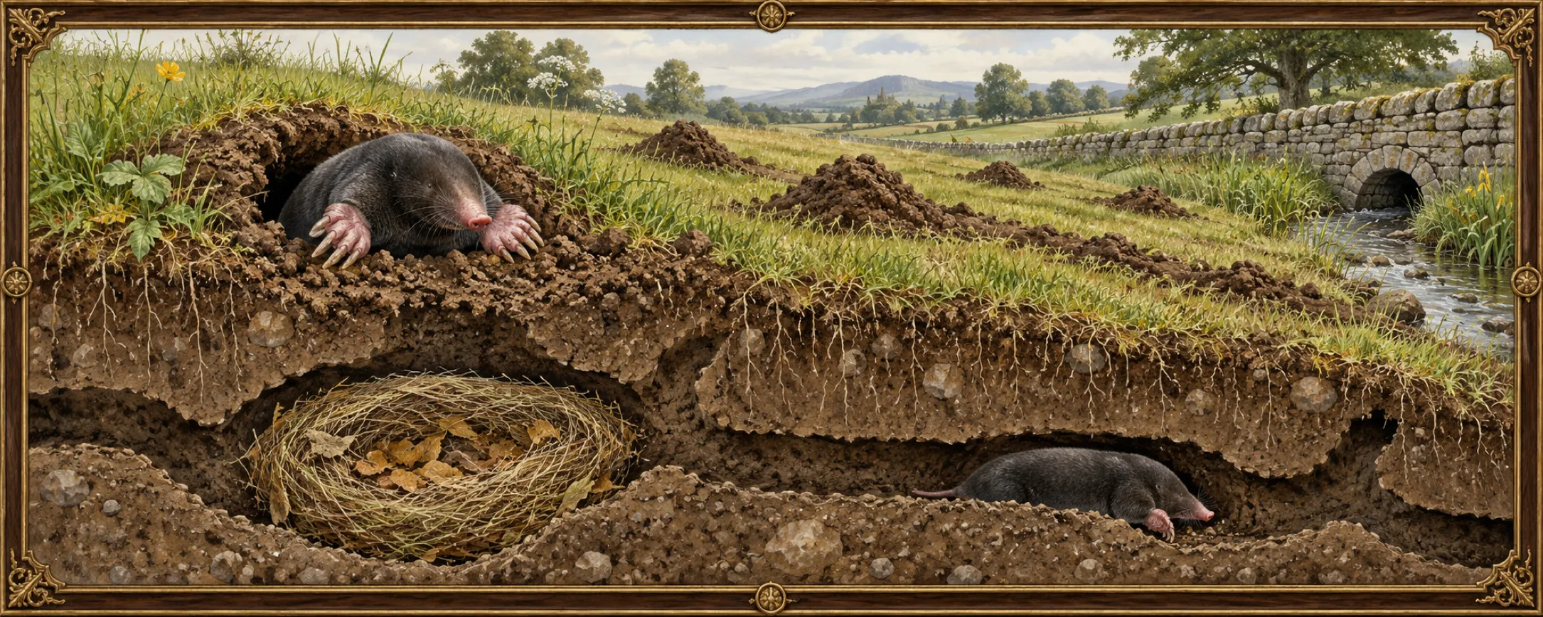 Moles, a bestiary plate