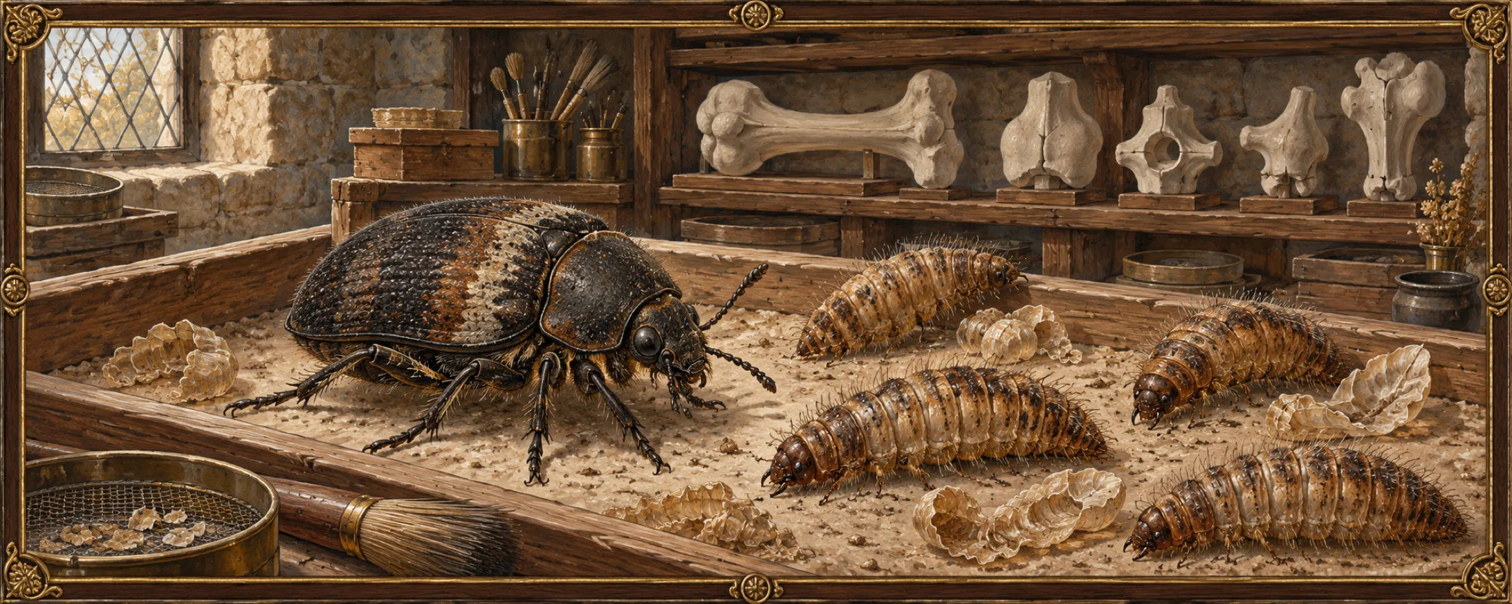 Ossuary Beetles, a bestiary plate