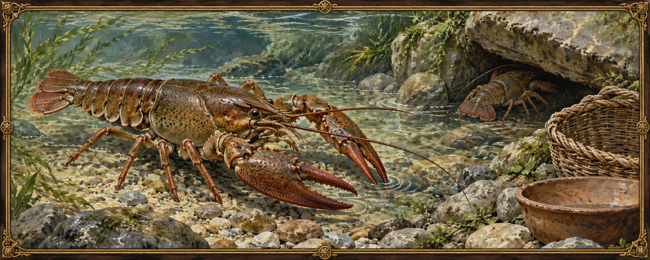 River Crayfish, a bestiary plate