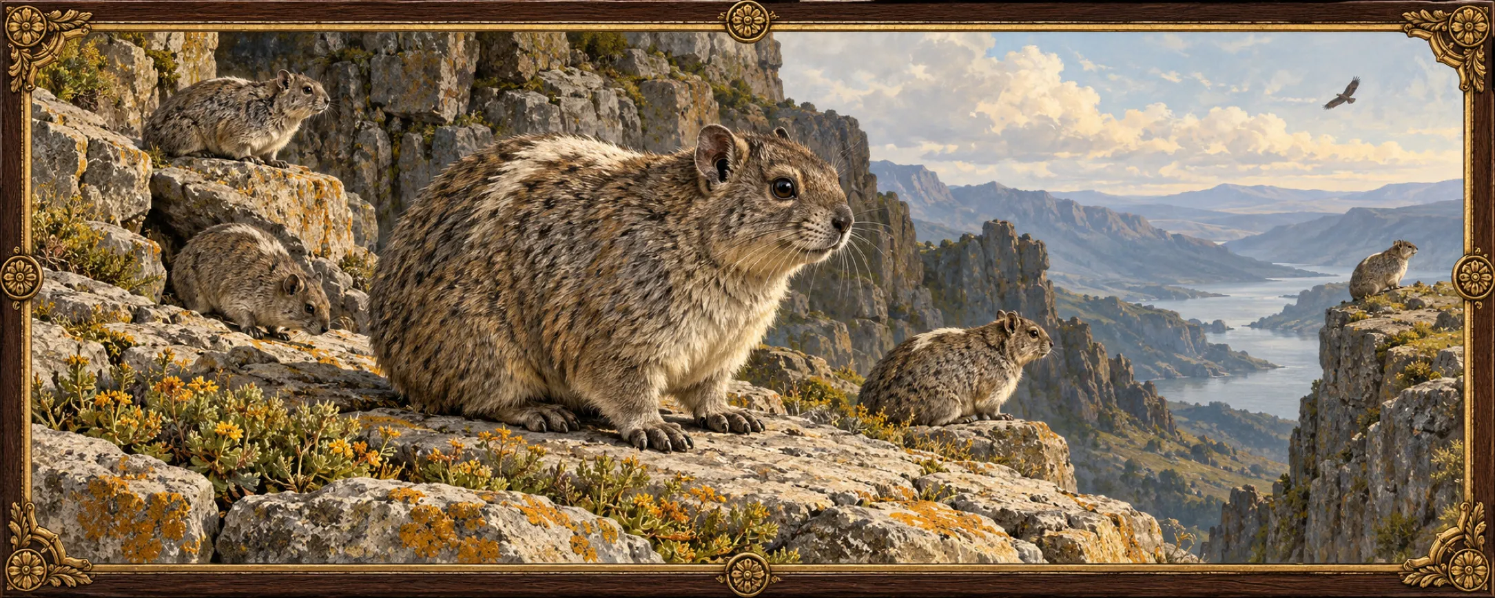 Rock Conies, a bestiary plate