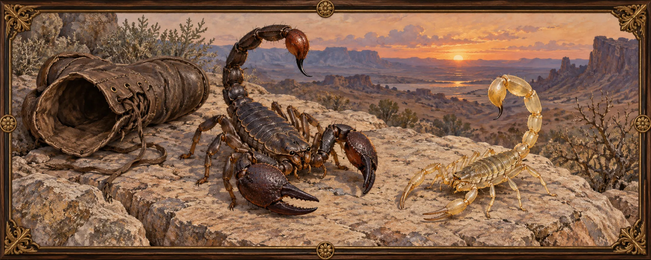 Scorpions, a bestiary plate