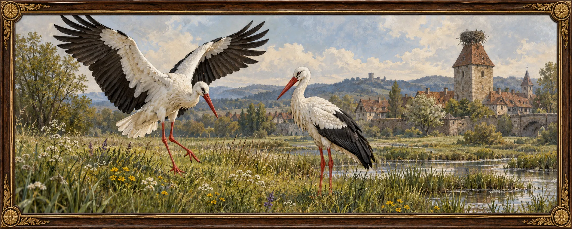 Storks, a bestiary plate