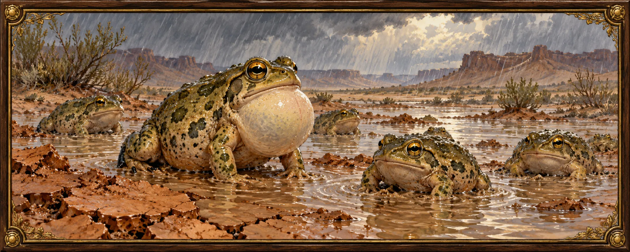 Storm Toads, a bestiary plate