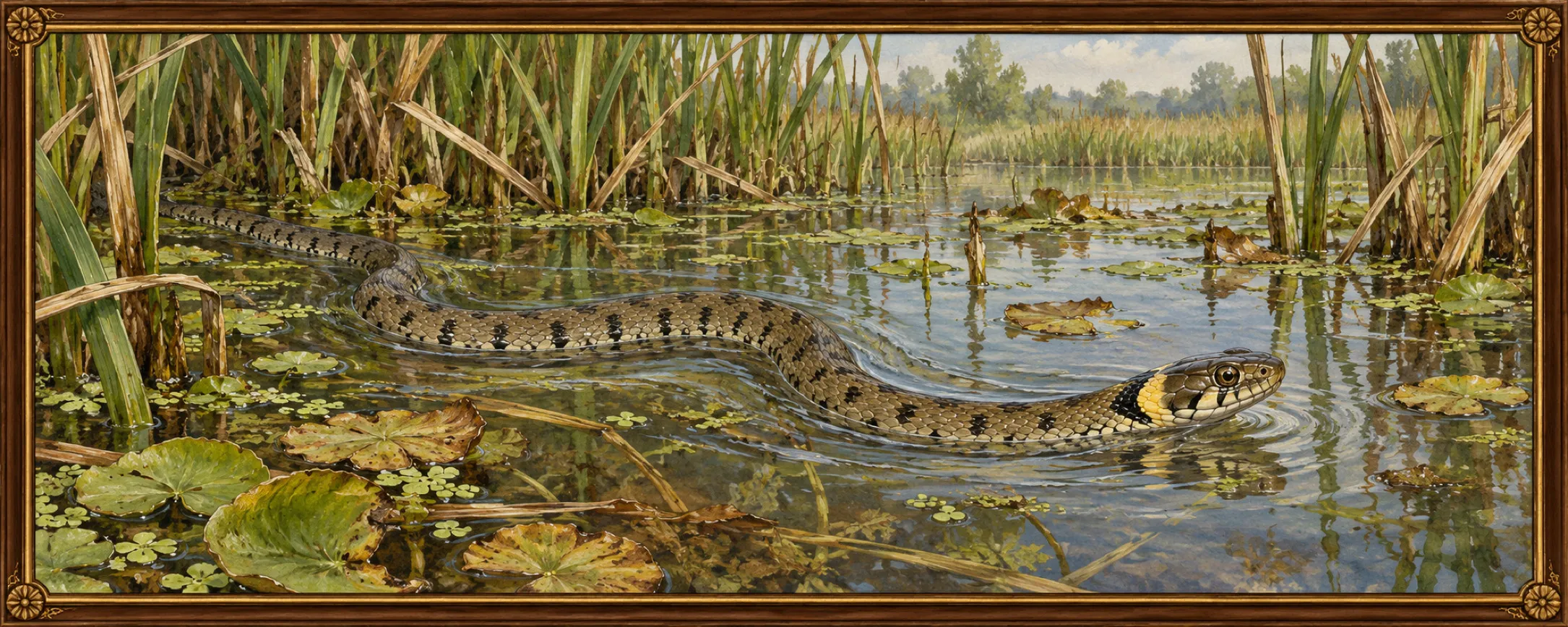 Water Snakes, a bestiary plate