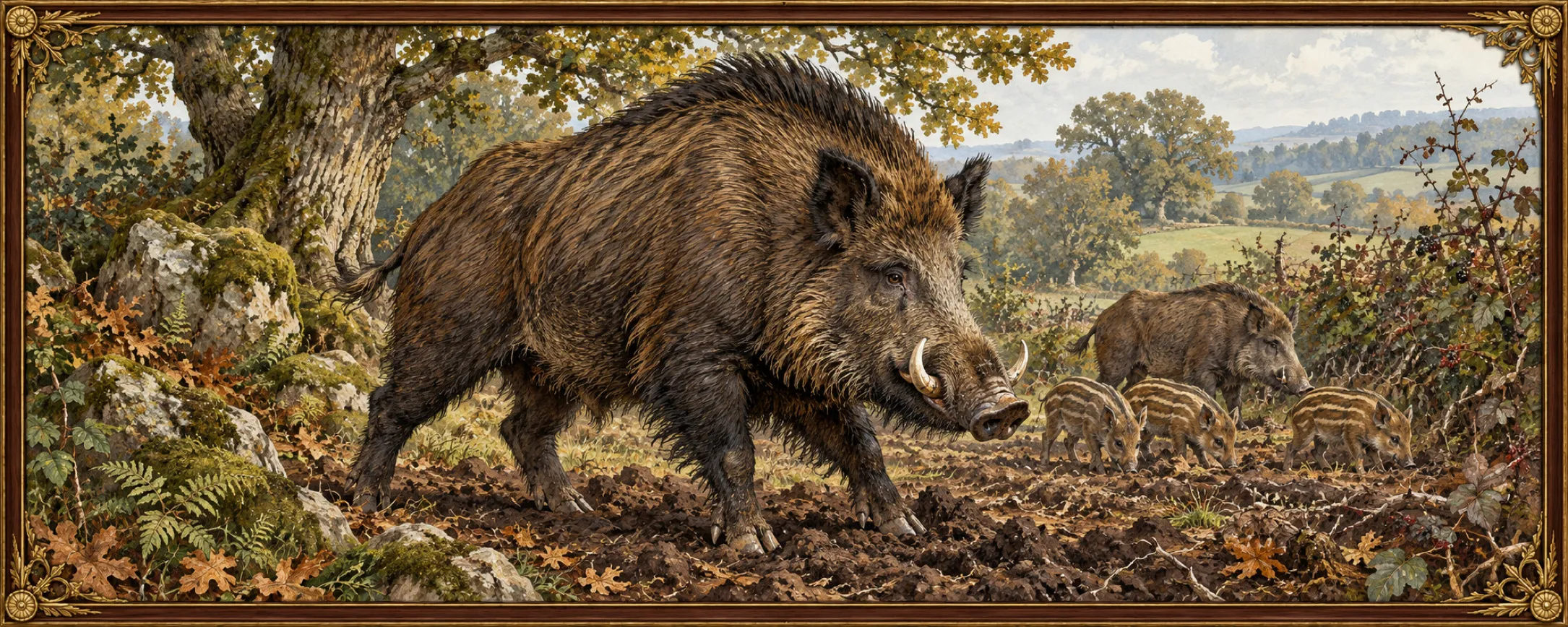 Wild Boar, a bestiary plate