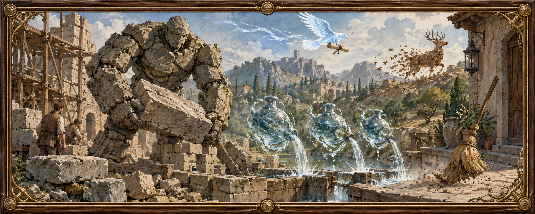 Conjured Constructs, a bestiary plate