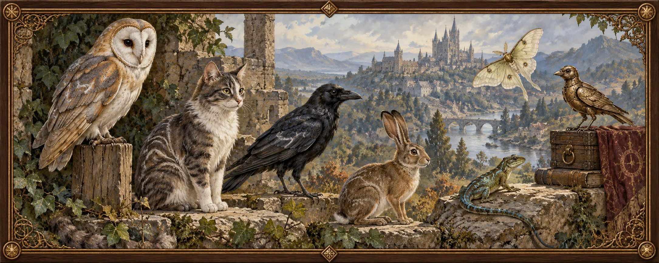 Familiars, a bestiary plate