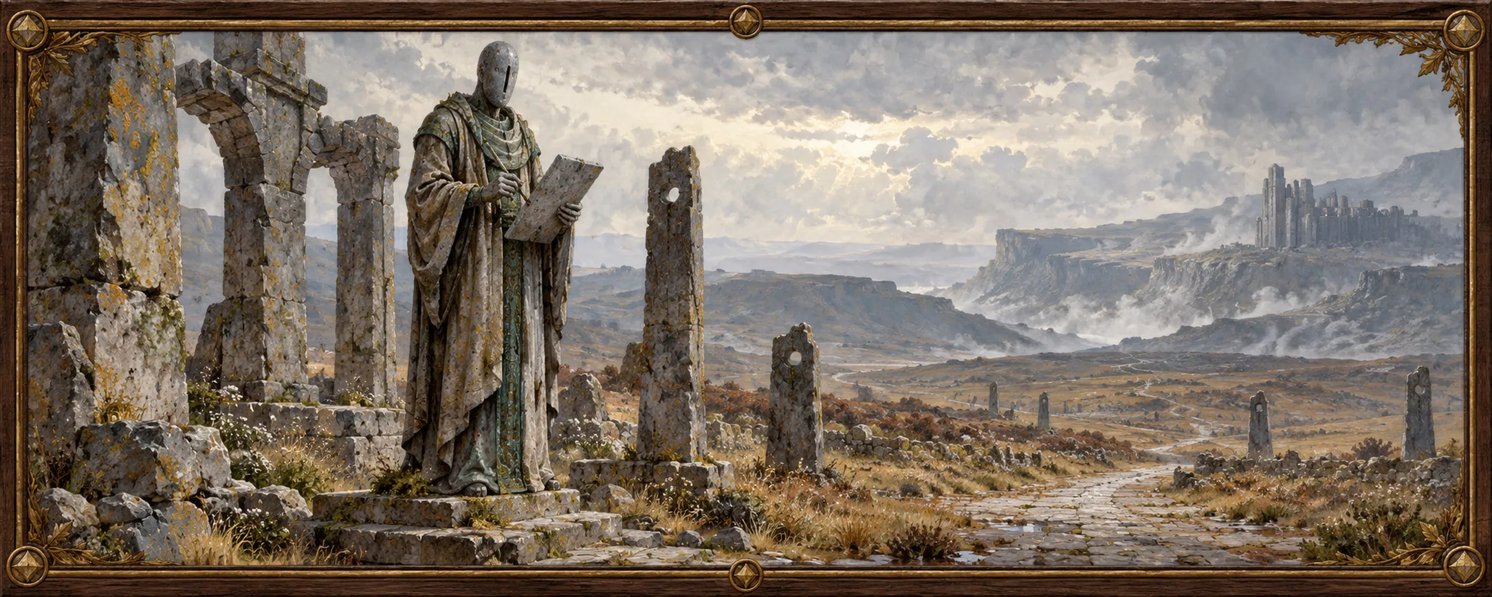 Grey Clerks, a bestiary plate