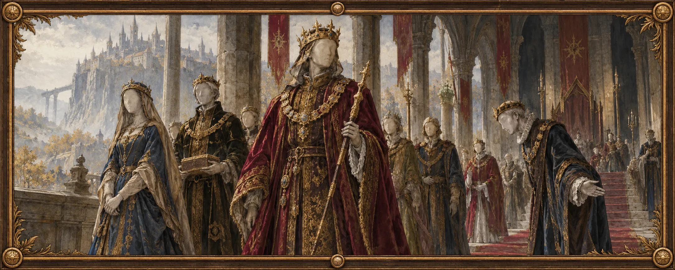 Courtiers (the Puppet Court), a bestiary plate
