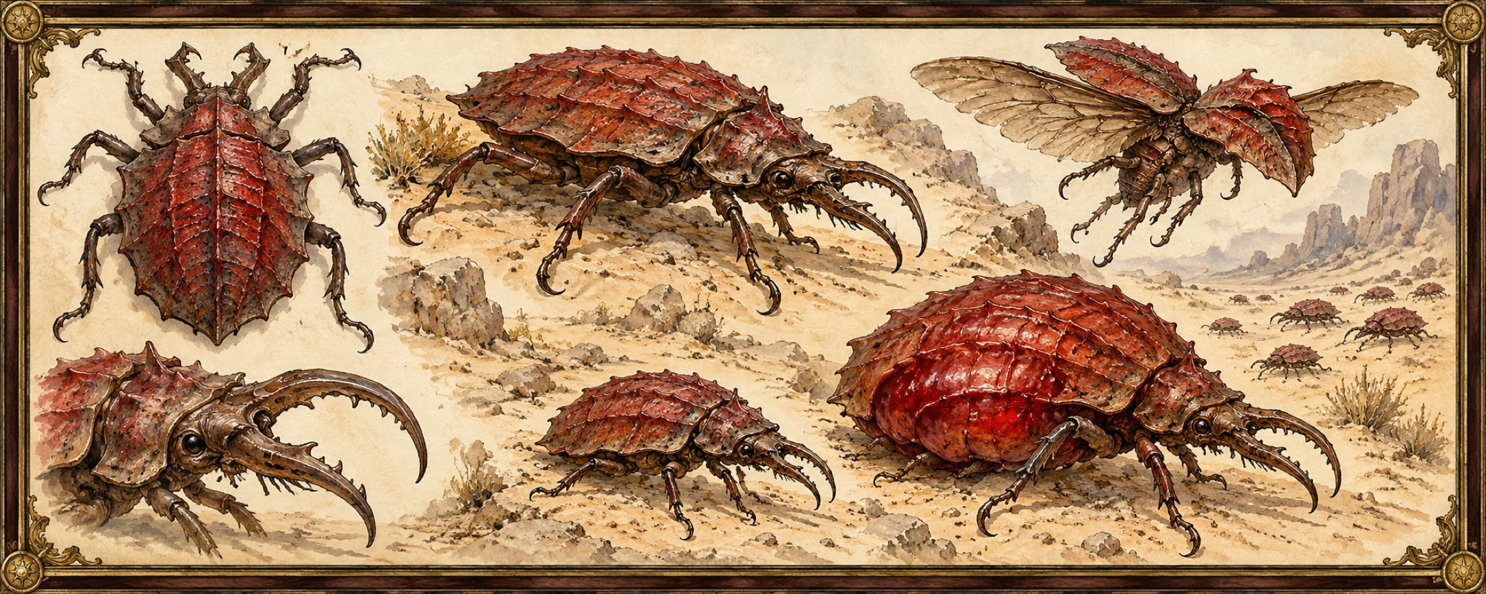 Bleed-Beetles, a bestiary plate