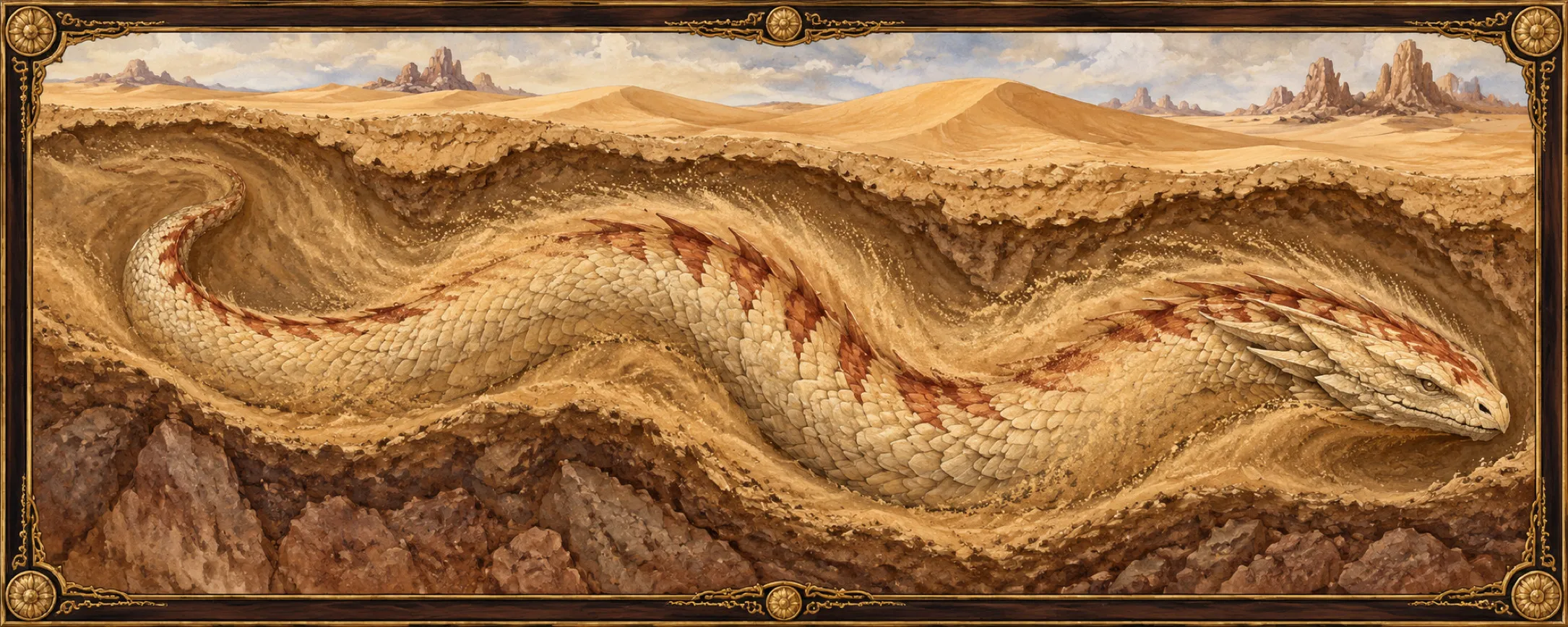 Dust-Wyrms, a bestiary plate