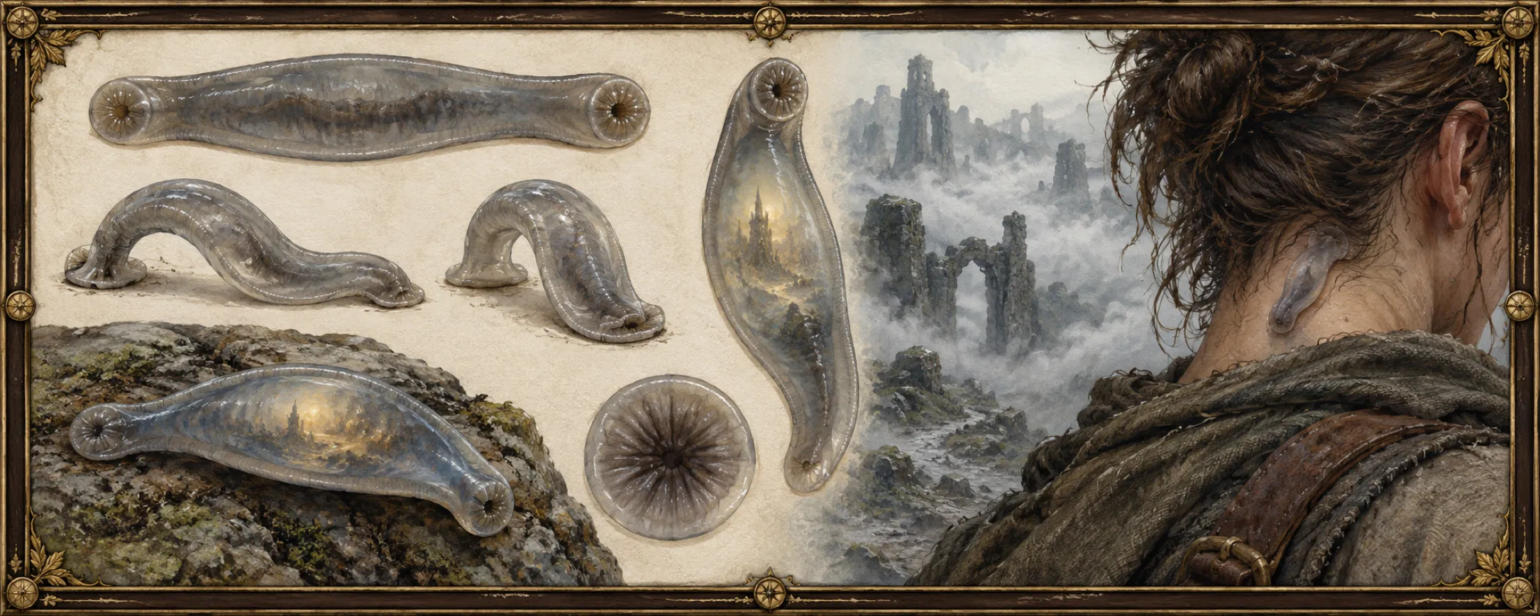 Fare Leeches, a bestiary plate