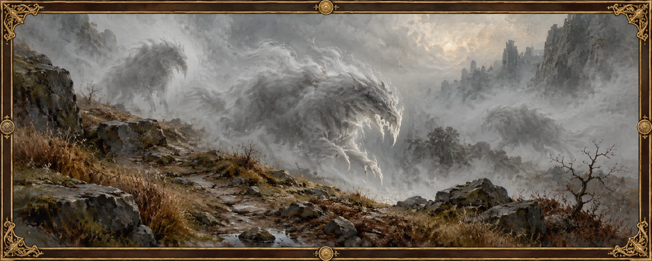Fog-Stalkers, a bestiary plate