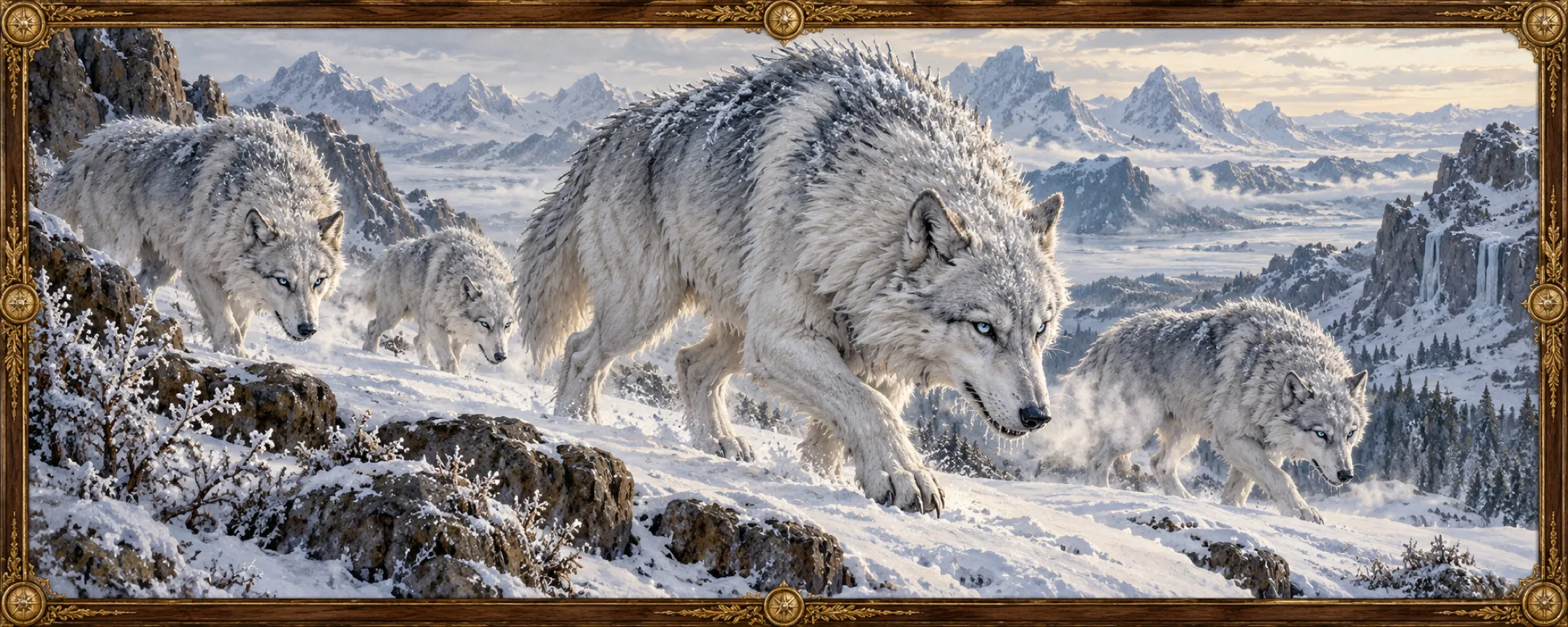 Frost-Wolves, a bestiary plate