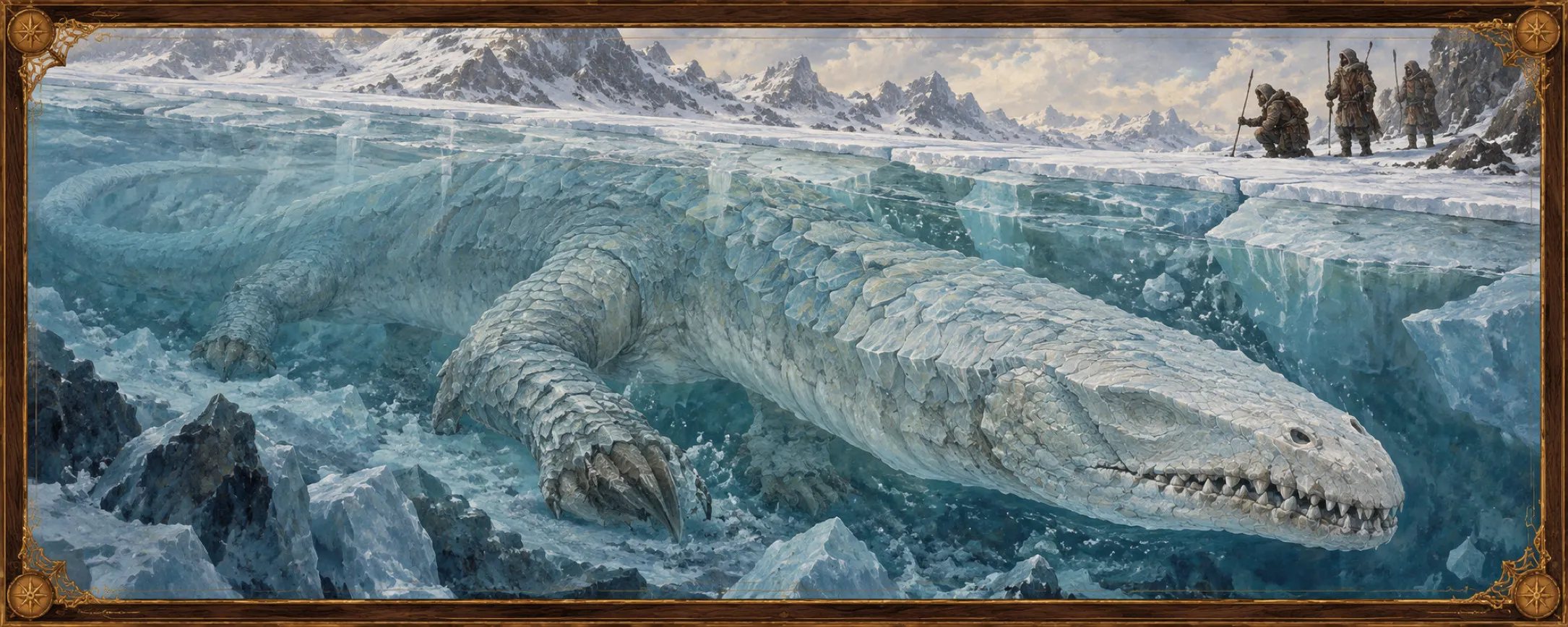 Glacier-Drakes, a bestiary plate