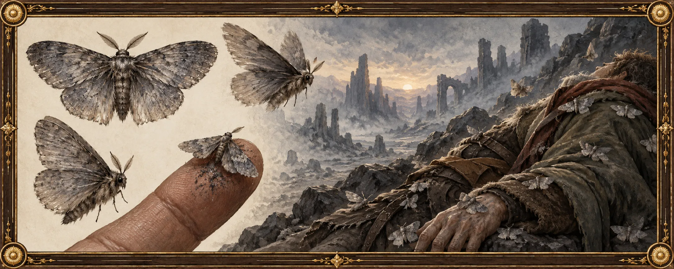Last-Light Moths, a bestiary plate