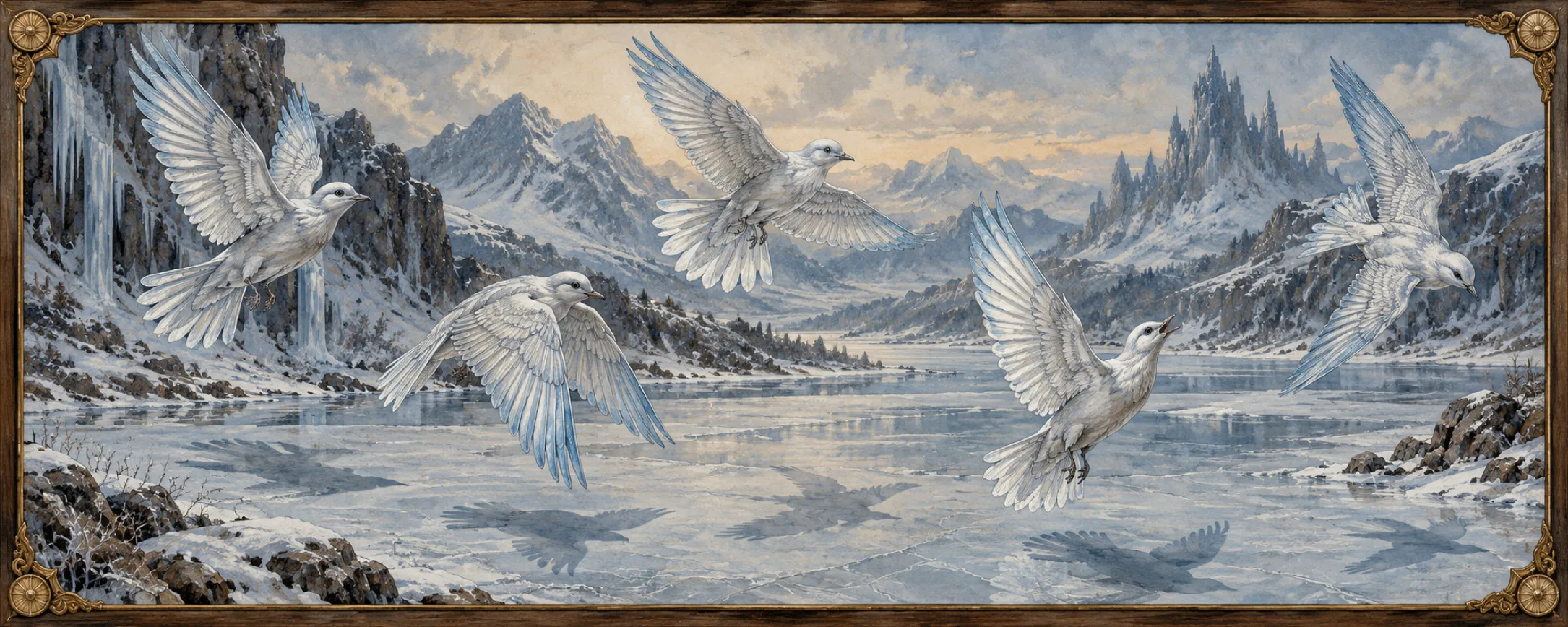 Midflight Birds, a bestiary plate