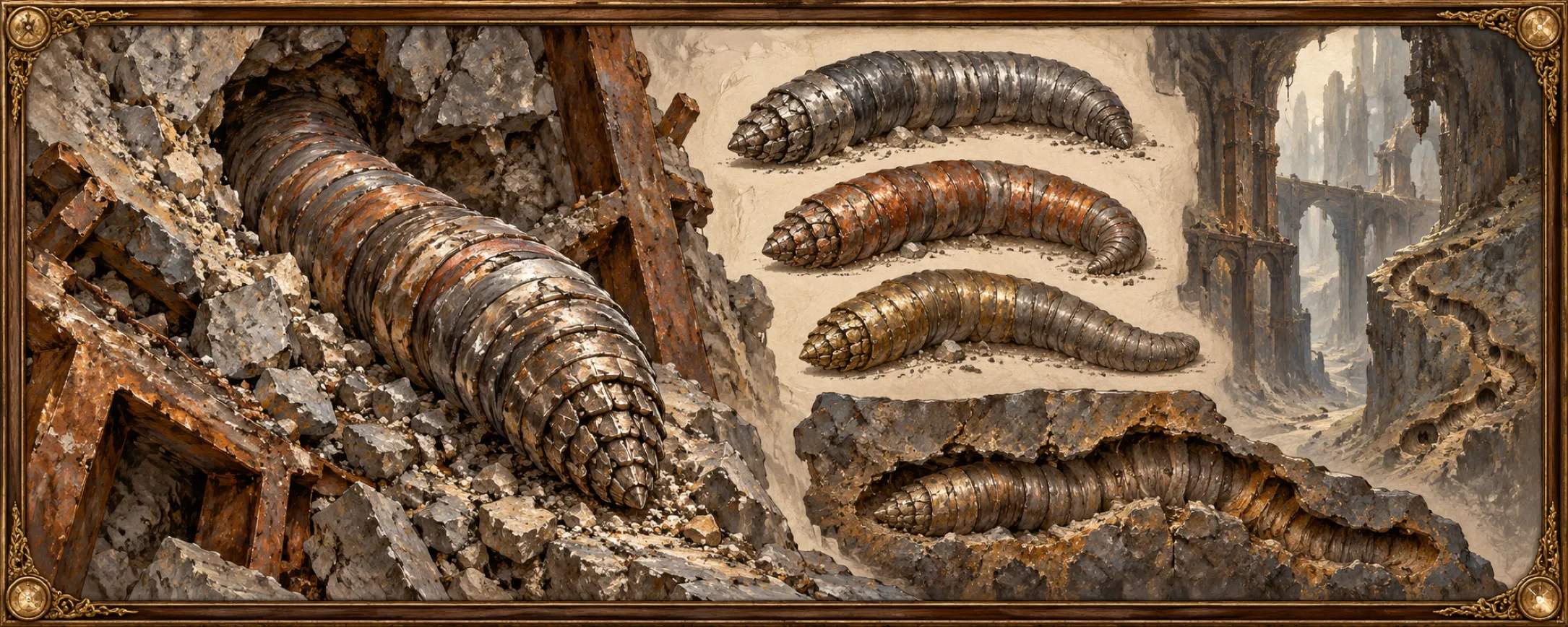 Ore-Worms, a bestiary plate