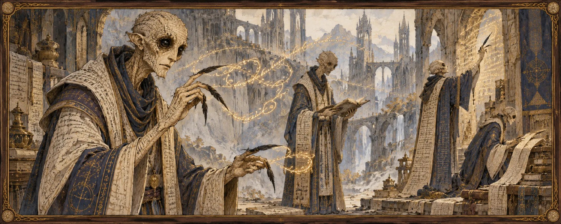 Scribes, a bestiary plate