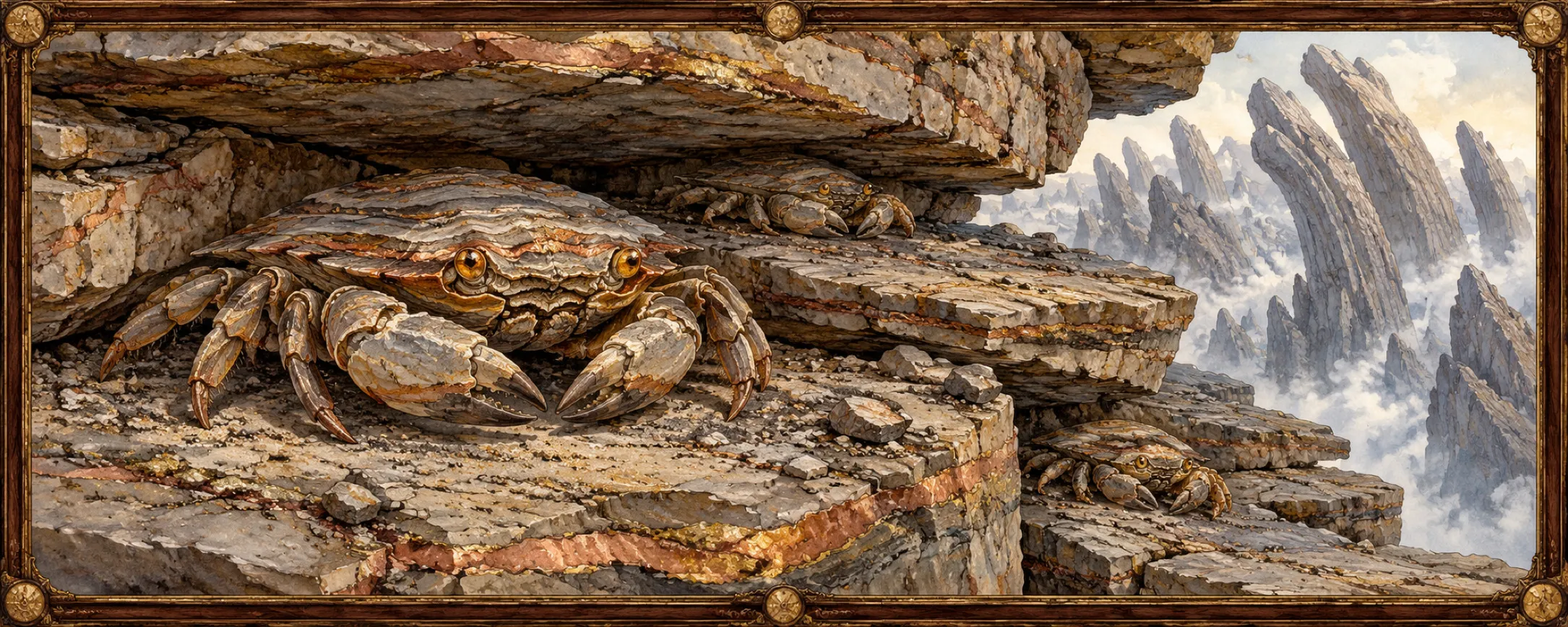 Strata Crabs, a bestiary plate