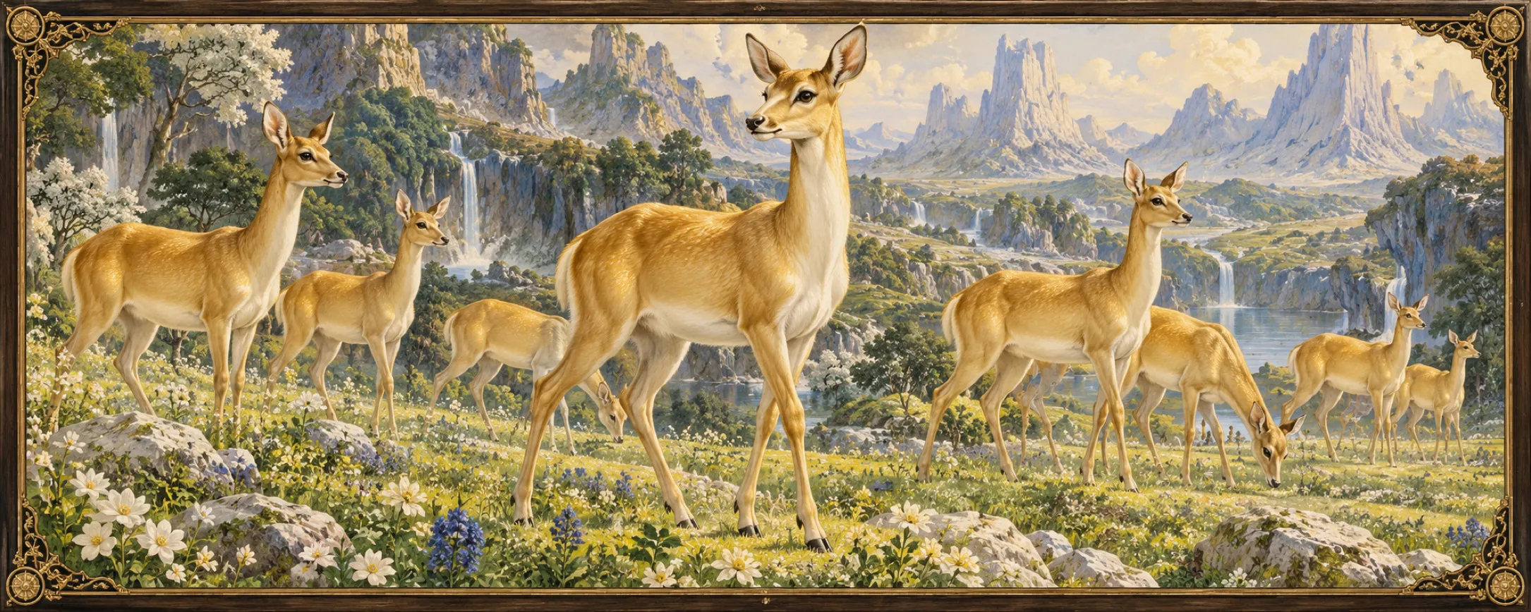 Unblemished Hinds, a bestiary plate