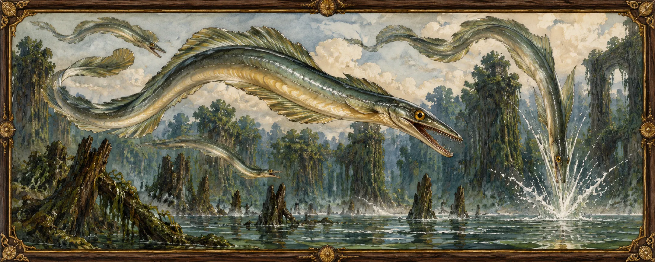 Air Eels, a bestiary plate