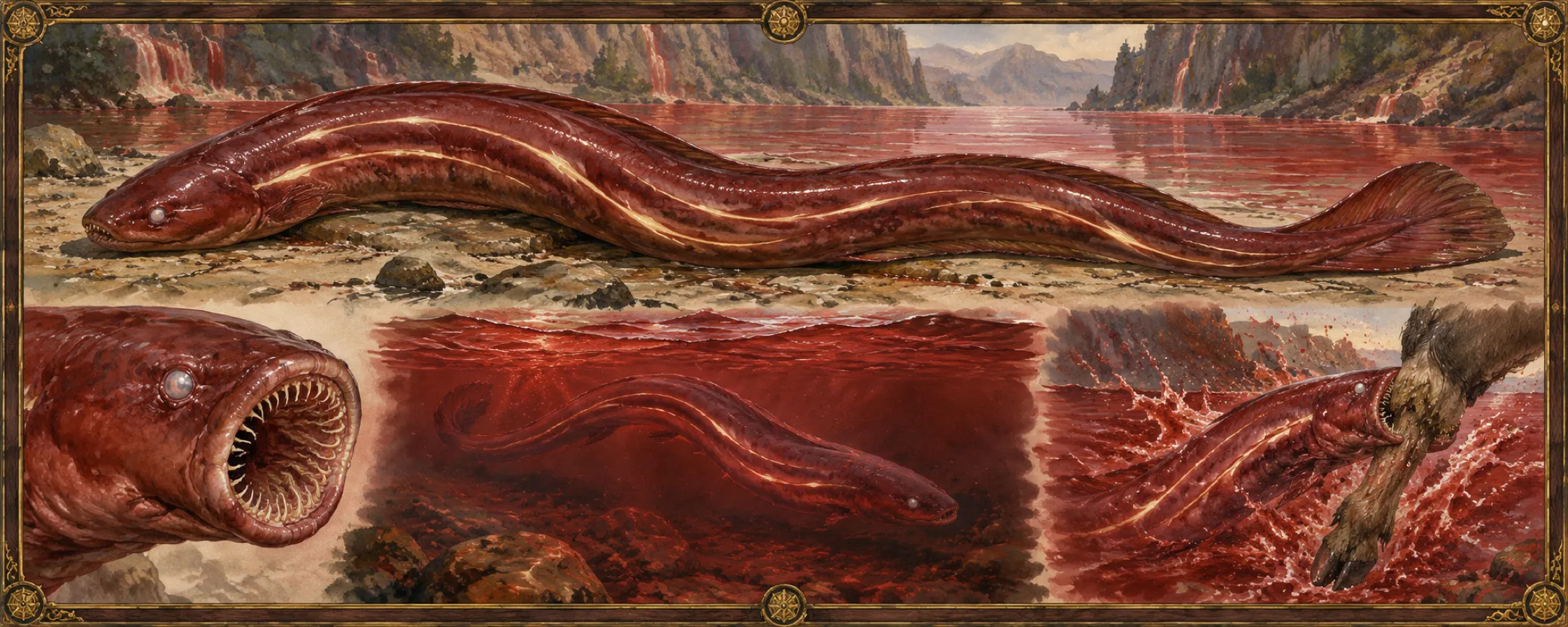 Blood-Eels, a bestiary plate