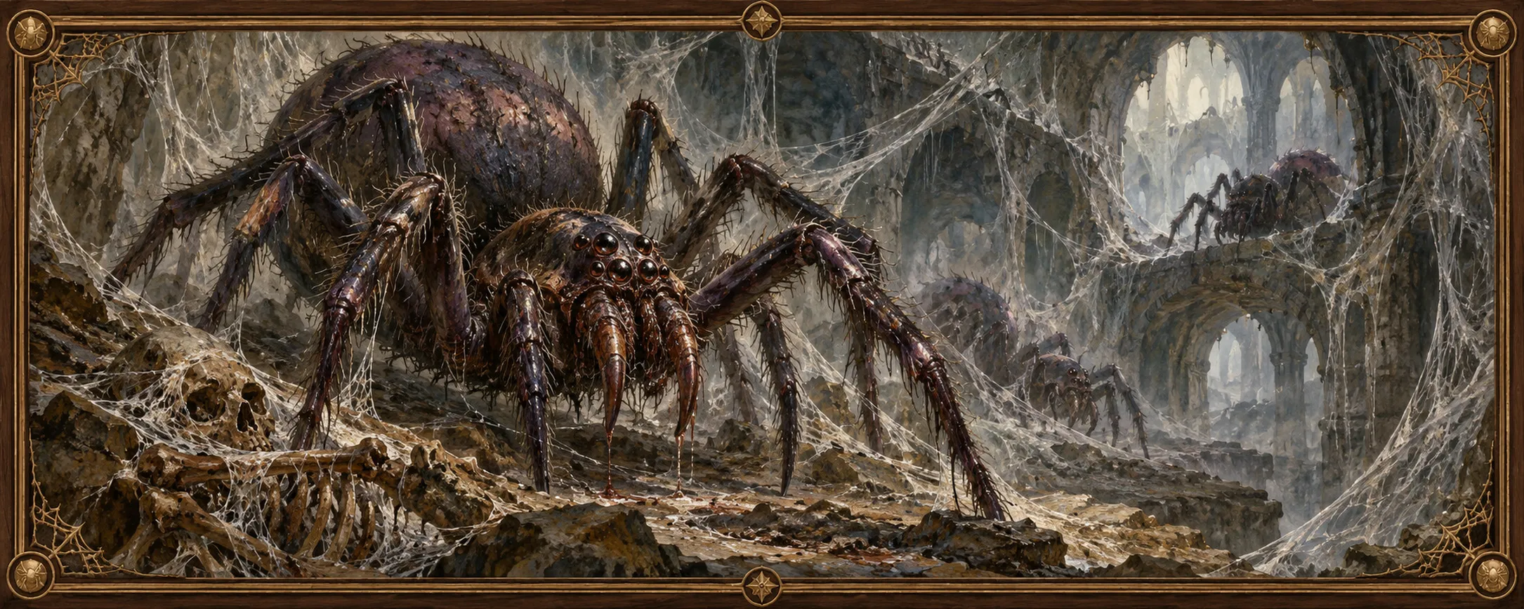 Flesh-Eating Arachnids, a bestiary plate