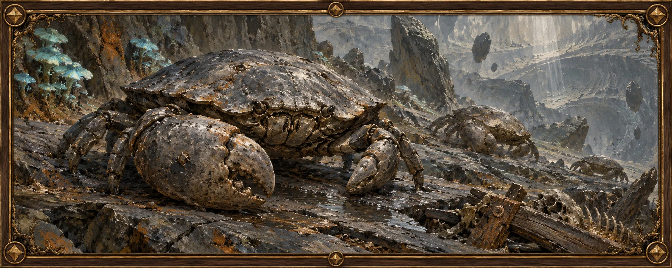 Lead Crabs, a bestiary plate