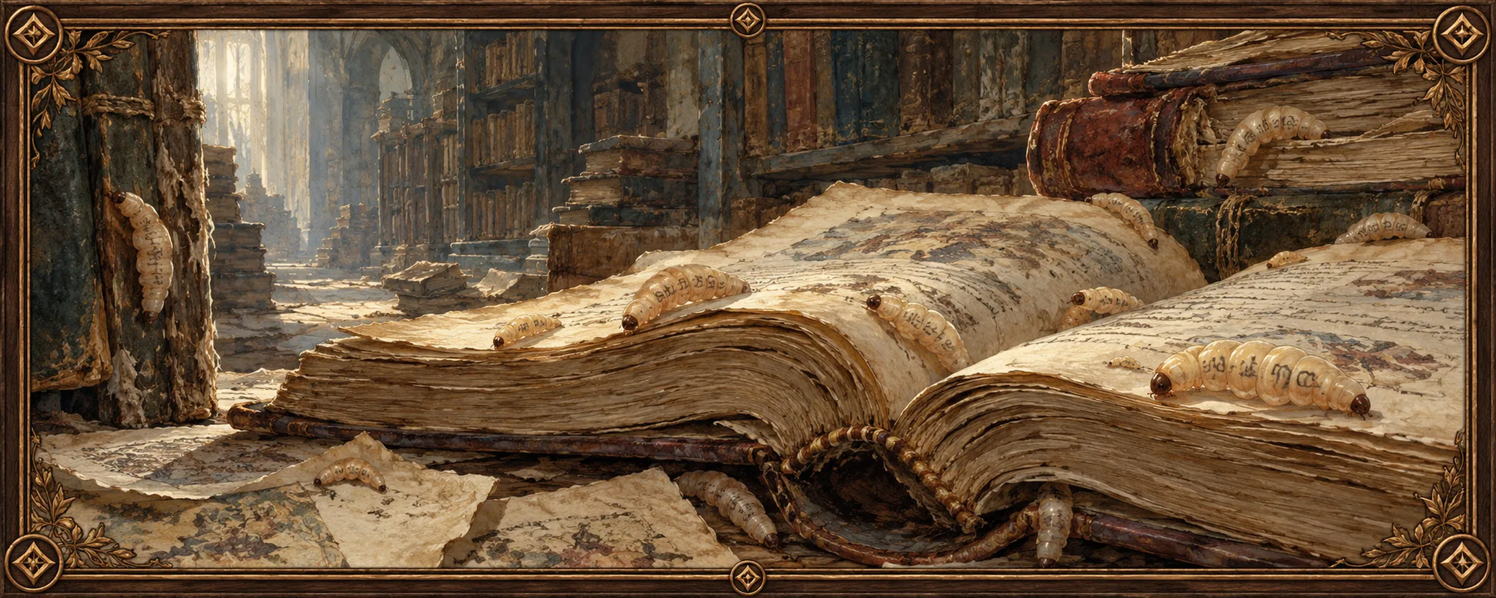 Margin-Worms, a bestiary plate