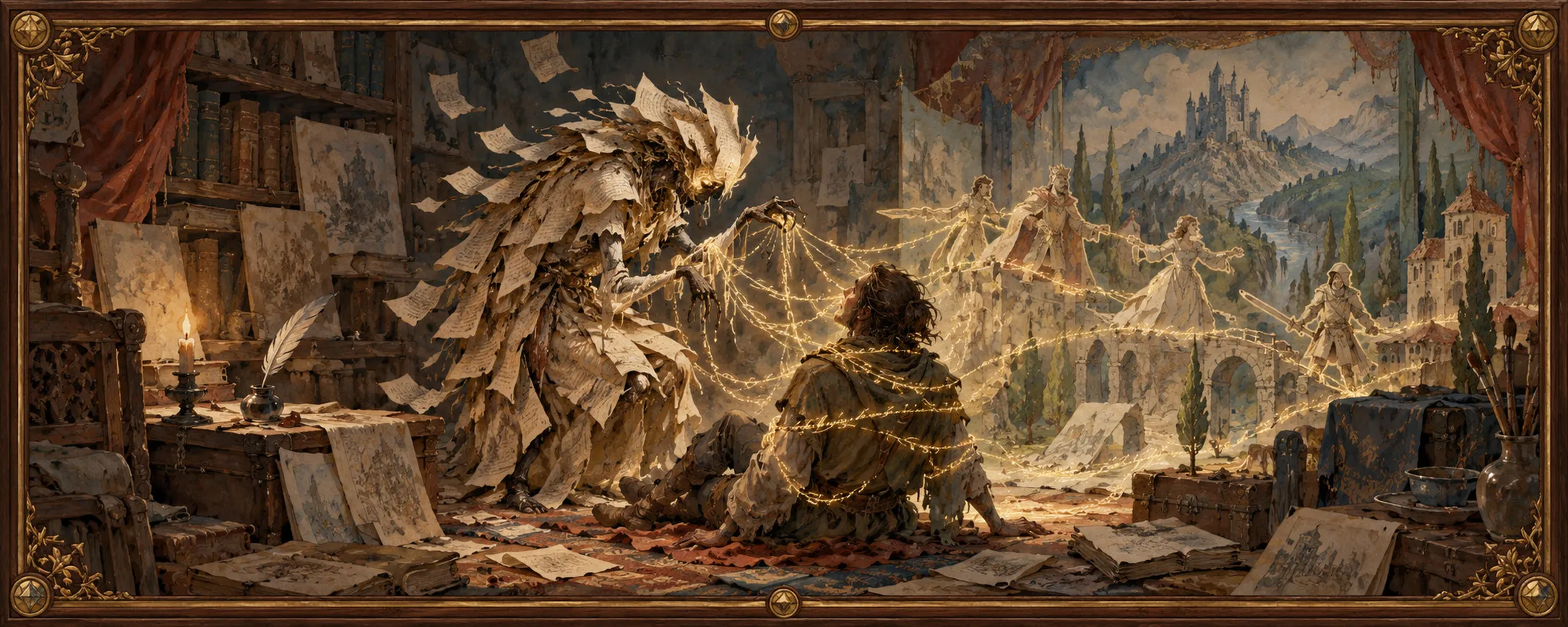 Plot-Weavers, a bestiary plate