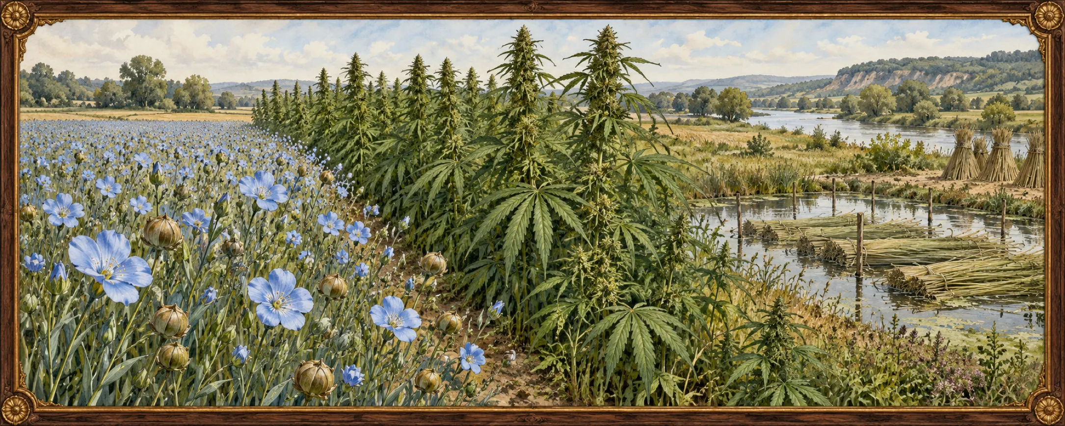 Flax and Hemp, a bestiary plate