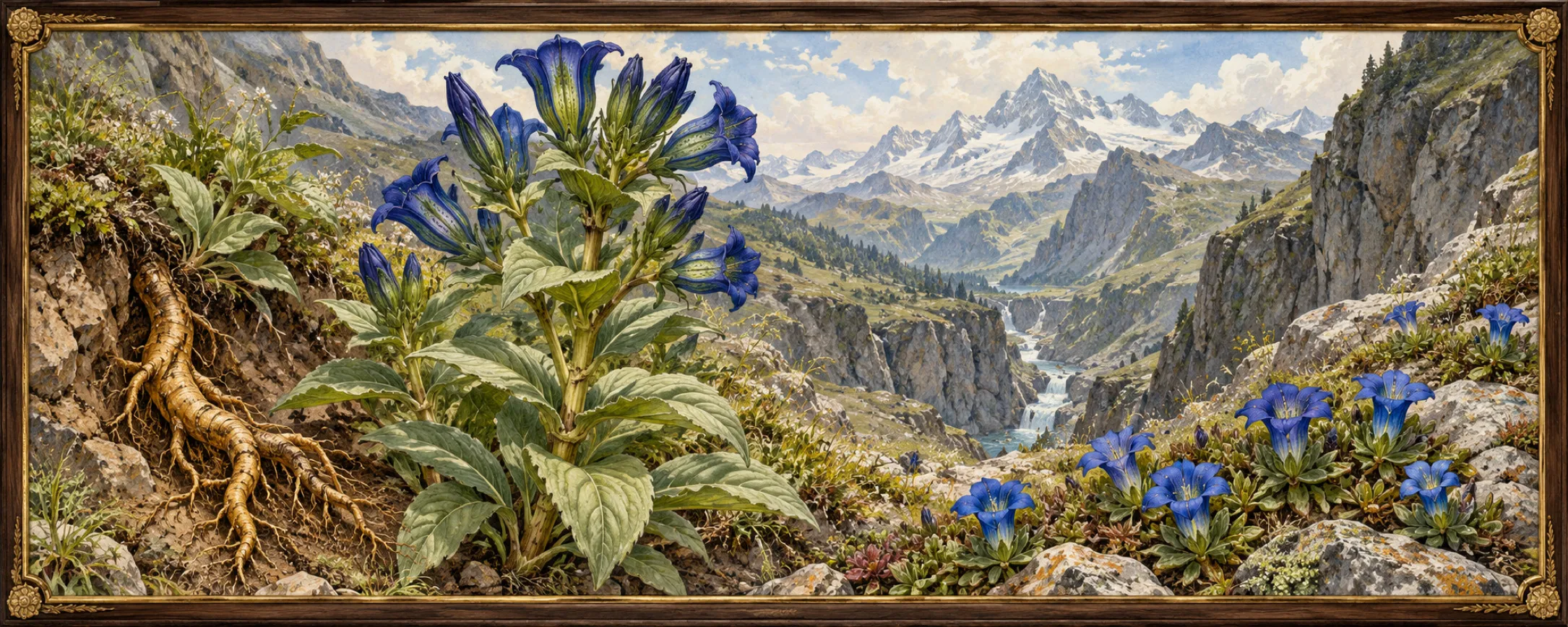 Gorge Gentian, a bestiary plate