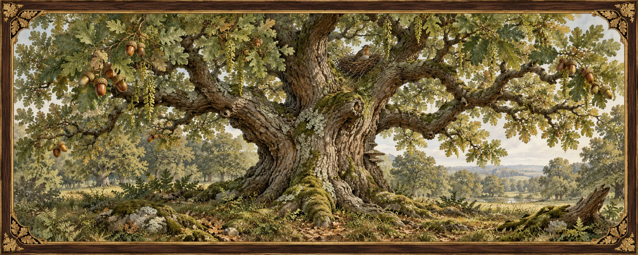 Oaks, a bestiary plate